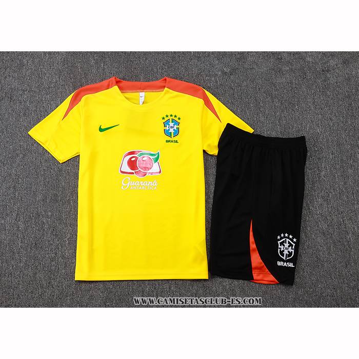Chandal del Brasil 25-26 Manga Corta Amarillo - Pantalon Corto